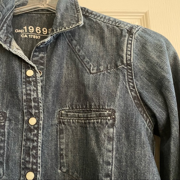 GAP dark Denim Shirt XS 1969 Collection - Picture 5 of 15